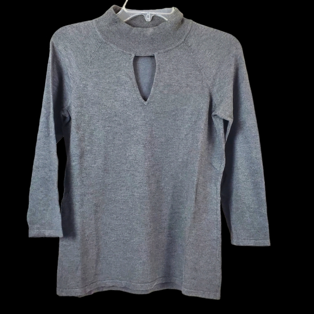 International Concept Knit Keyhole Sweater